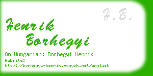 henrik borhegyi business card